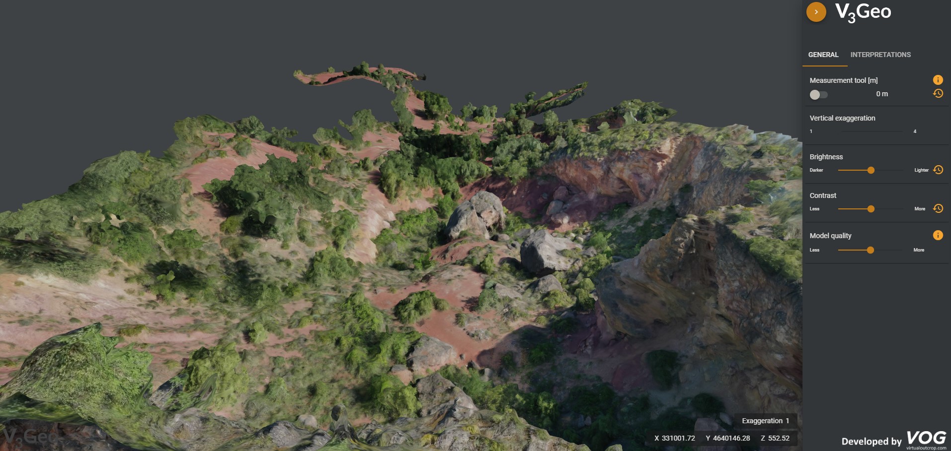 Model of a 60-year inactive quarry, courtesy of Drones for Geology.